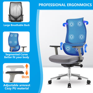 VOFFOV® Ergonomic White Office Chair with Lumbar Support