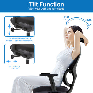 VOFFOV® Ergonomic Black Office Chair with Lumbar Support