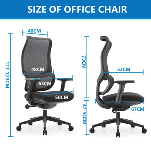VOFFOV® Ergonomic Black Office Chair with Lumbar Support