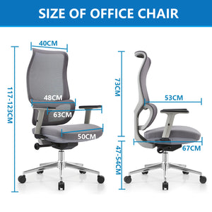 VOFFOV® Ergonomic White Office Chair with Lumbar Support