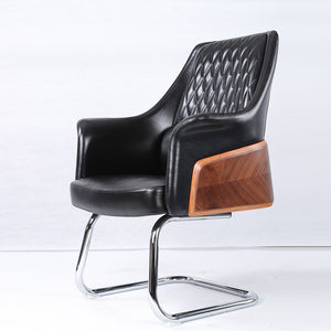 VOFFOV® Mid-Back Bentwood Office Computer Chair PU Leather Office Furniture For Home,Conference