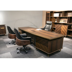 VOFFOV® Mid-Back Bentwood Office Computer Chair PU Leather Office Furniture For Home,Conference