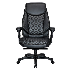 VOFFOV® Big & Tall Executive Office Chair High Back All Day Comfort Ergonomic Lumbar Support, Bonded Leather, Black