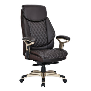 VOFFOV® Big & Tall Executive Office Chair High Back All Day Comfort Ergonomic Lumbar Support, Bonded Leather, Brown