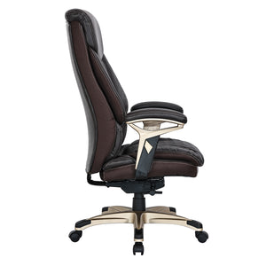 VOFFOV® Big & Tall Executive Office Chair High Back All Day Comfort Ergonomic Lumbar Support, Bonded Leather, Brown