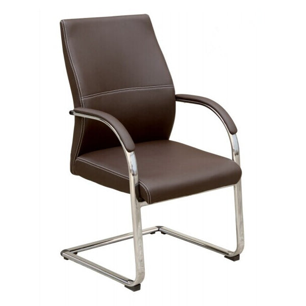 VOFFOV® Simple Modern Visitor Office Chair PU Guest Waiting Room Chair Brown