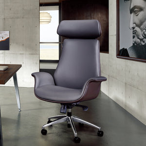 VOFFOV® Leather Executive Office Chair with Headrest Swivel Chair Height Adjustable