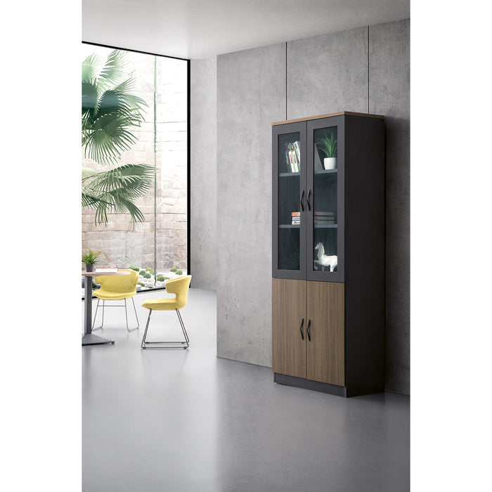VOFFOV® Full Height 4 Doors Filing & Storage Cabinet with Glass Doors