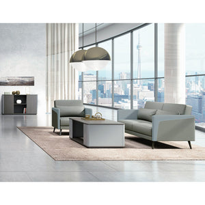 VOFFOV® Wood Coffe Table for Office Room, with Open Storage Cabinet