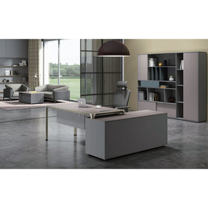 VOFFOV® Wood Coffe Table for Office Room, with Open Storage Cabinet