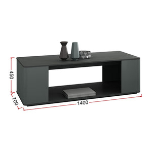 VOFFOV® Wood Coffe Table for Office Room, with Open Storage Cabinet
