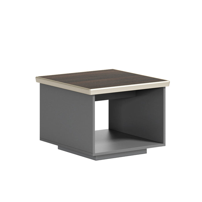 VOFFOV® Wood Coffee Table for Office Room, Sofa Side 2-Tier End Table with Open Storage Shelf