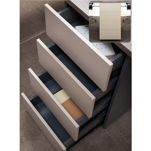 VOFFOV® Cluster of 4 Workstation Desk with 4 Attached Drawers
