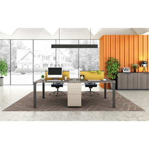 VOFFOV® Cluster of 4 Workstation Desk with 4 Attached Drawers