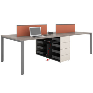 VOFFOV® Cluster of 4 Workstation Desk with 4 Attached Drawers