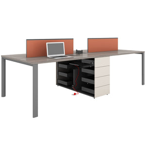VOFFOV® Cluster of 4 Workstation Desk with 4 Attached Drawers