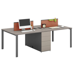 VOFFOV® Cluster of 4 Workstation Desk with 4 Attached Drawers