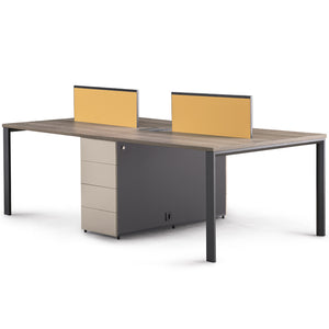 VOFFOV® Cluster of 4 Workstation Desk with 4 Attached Drawers