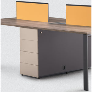 VOFFOV® Cluster of 4 Workstation Desk with 4 Attached Drawers