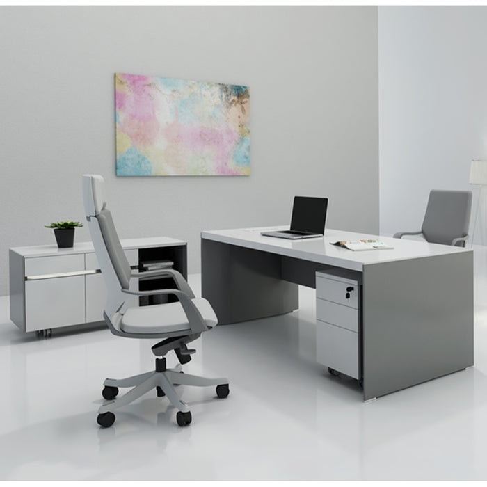 VOFFOV® Elegant Rectangular Executive Desk (Whitout Side Table)