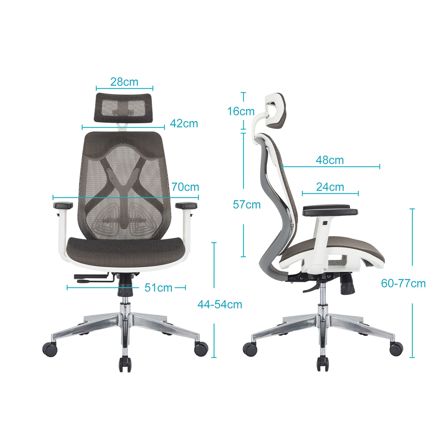 Ergonomic Chair Office Gray Office Chair with Back Support Desk