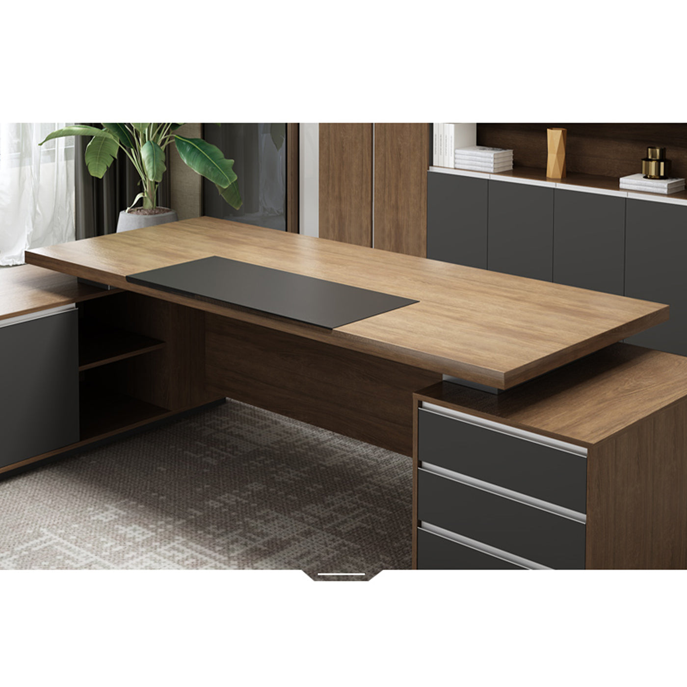 Office side outlet table with drawer