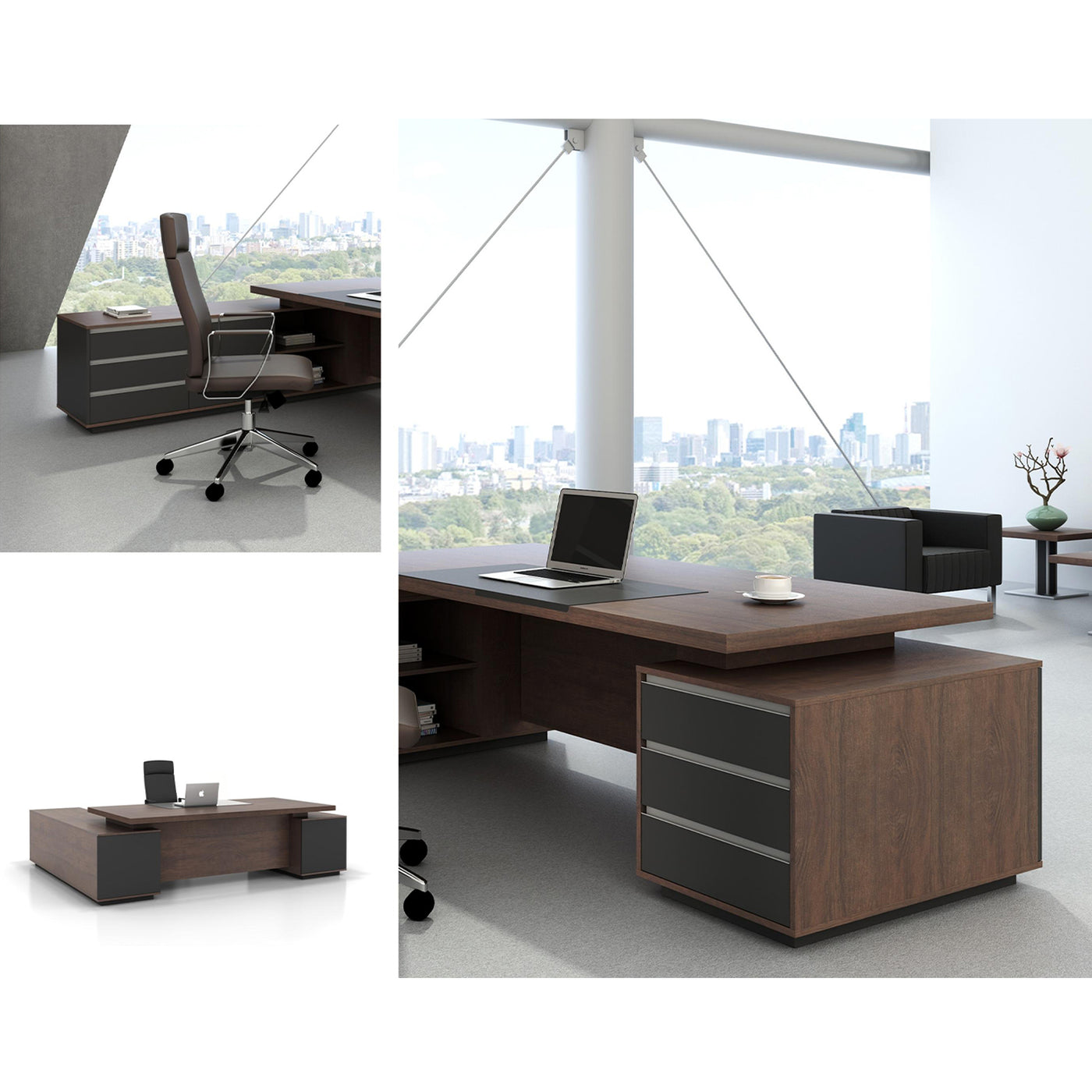 L shape office clearance table