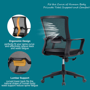 VOFFOV® Sliding Base Black Mesh Task Chair