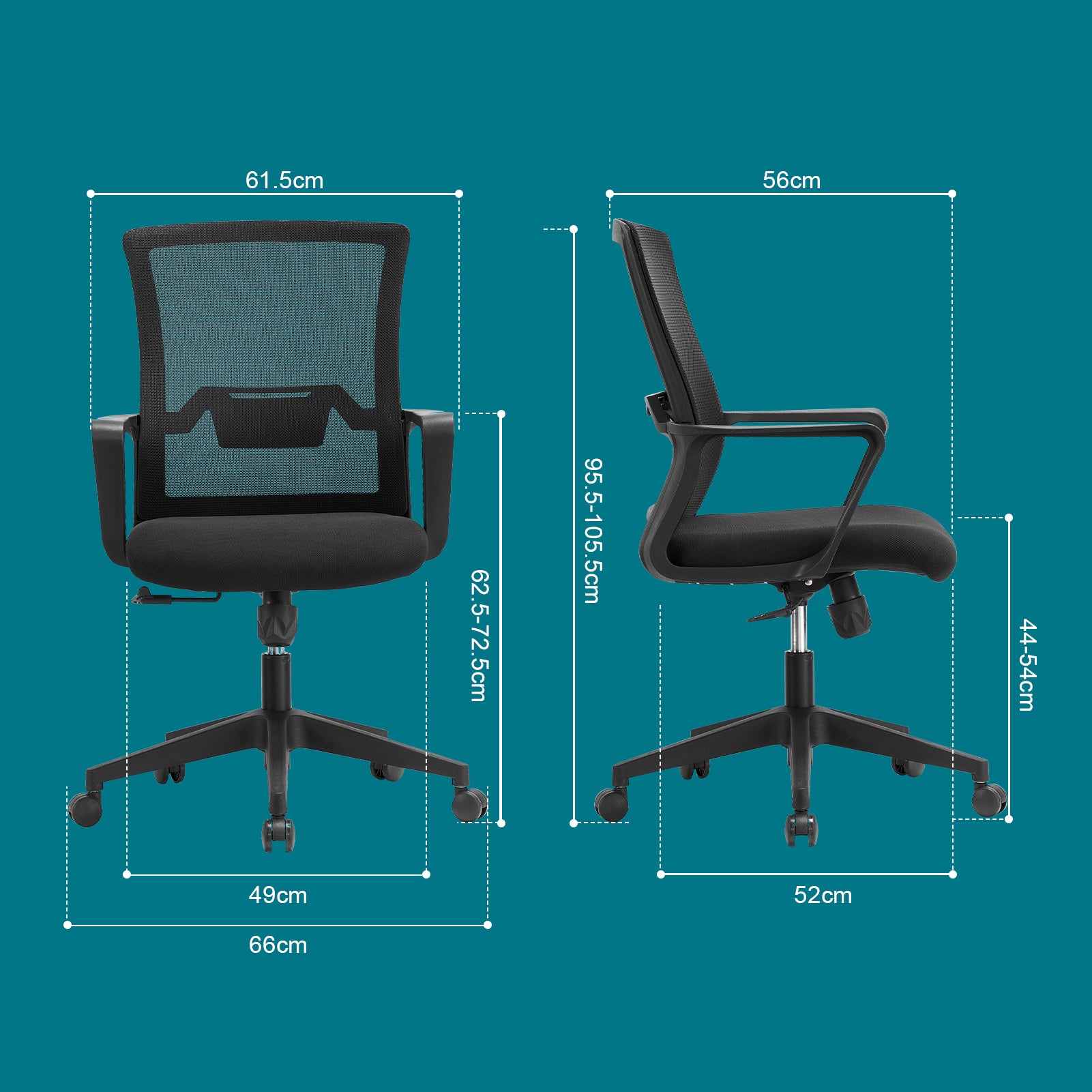 Sliding Base Black Mesh Task Chair - VOFFOV UAE
