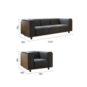 One Seat Wide Square Arm Sofa MG-366-1S Black