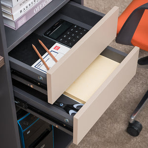 VOFFOV® Workstaion Cluster of 2 Face to Face Desk w/ Storage