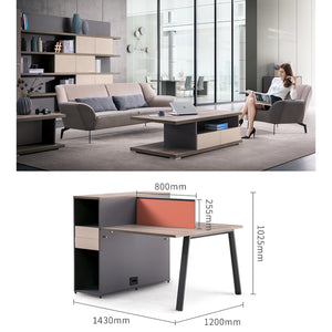 VOFFOV® Workstaion Cluster of 2 Face to Face Desk w/ Storage